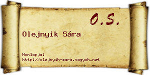 Olejnyik Sára névjegykártya